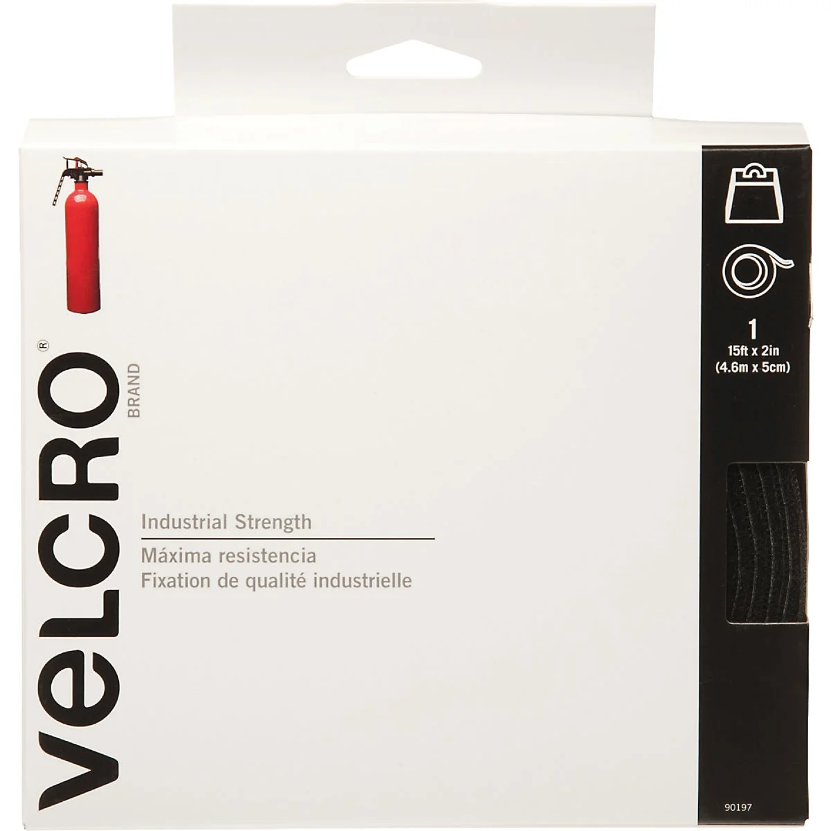 Smart VELCRO Brand 2 In. x 15 Ft. Black Industrial Strength Hook Loop Roll Luxury
