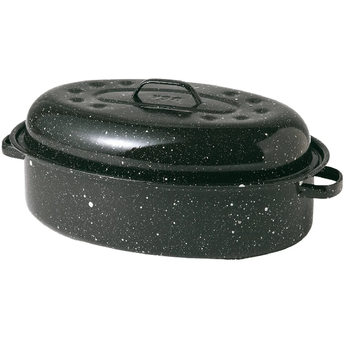 Flexible GraniteWare 15 In. Black Covered Oval Roaster Original