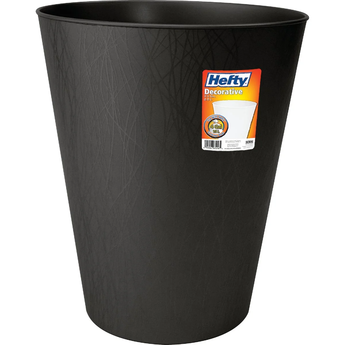 Prestigious Hefty 2.3 Gal. Black Wastebasket Classic