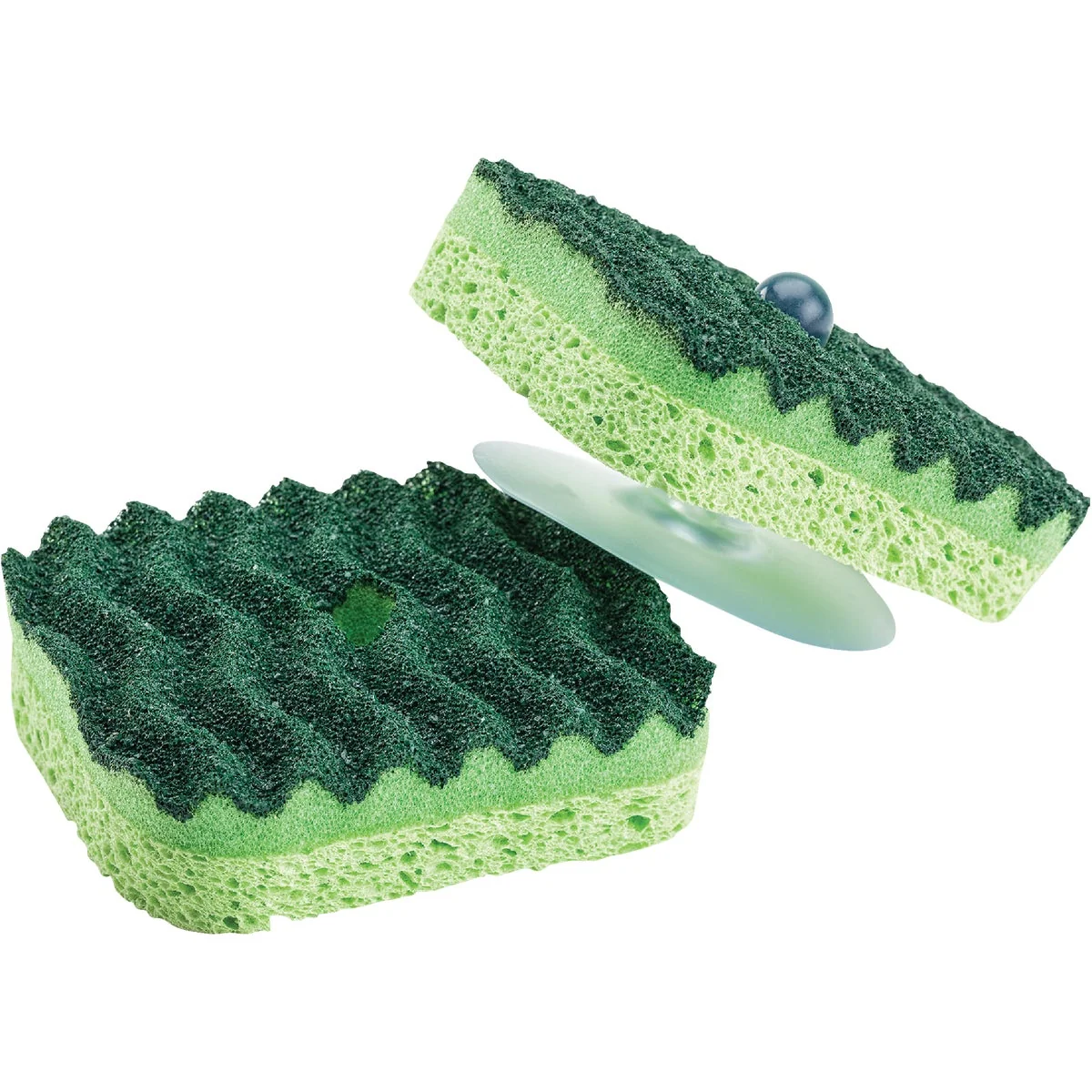 Fine Libman 3.5 In. x 3.5 In. Green Scrub Sponge 2-Count Soft