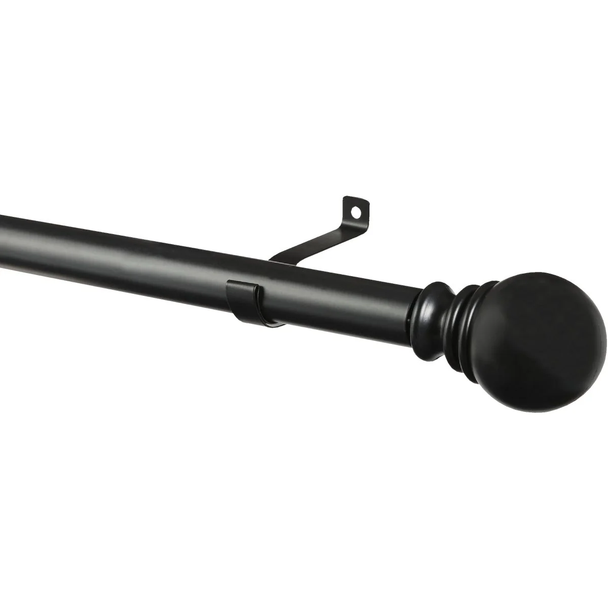 Sophisticated Kenney Layla 30 In. To 84 In. 1 In. Single Curtain Rod Black Reusable