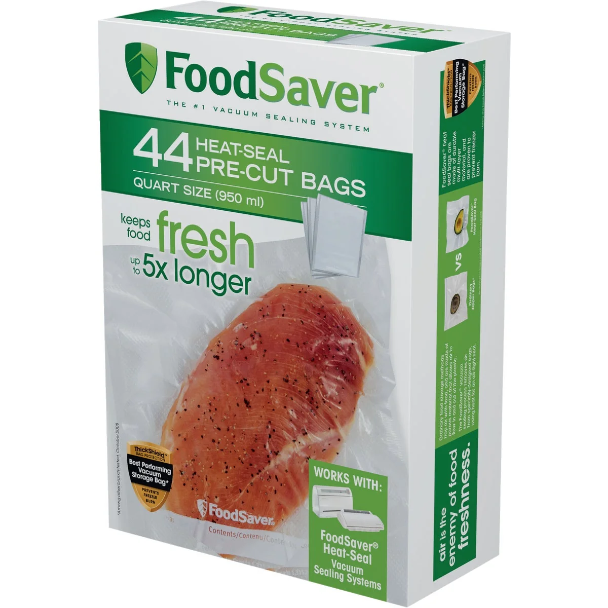 Official Food Saver 1 Quart Vacuum Sealer Bag 44-Pack High-Performance