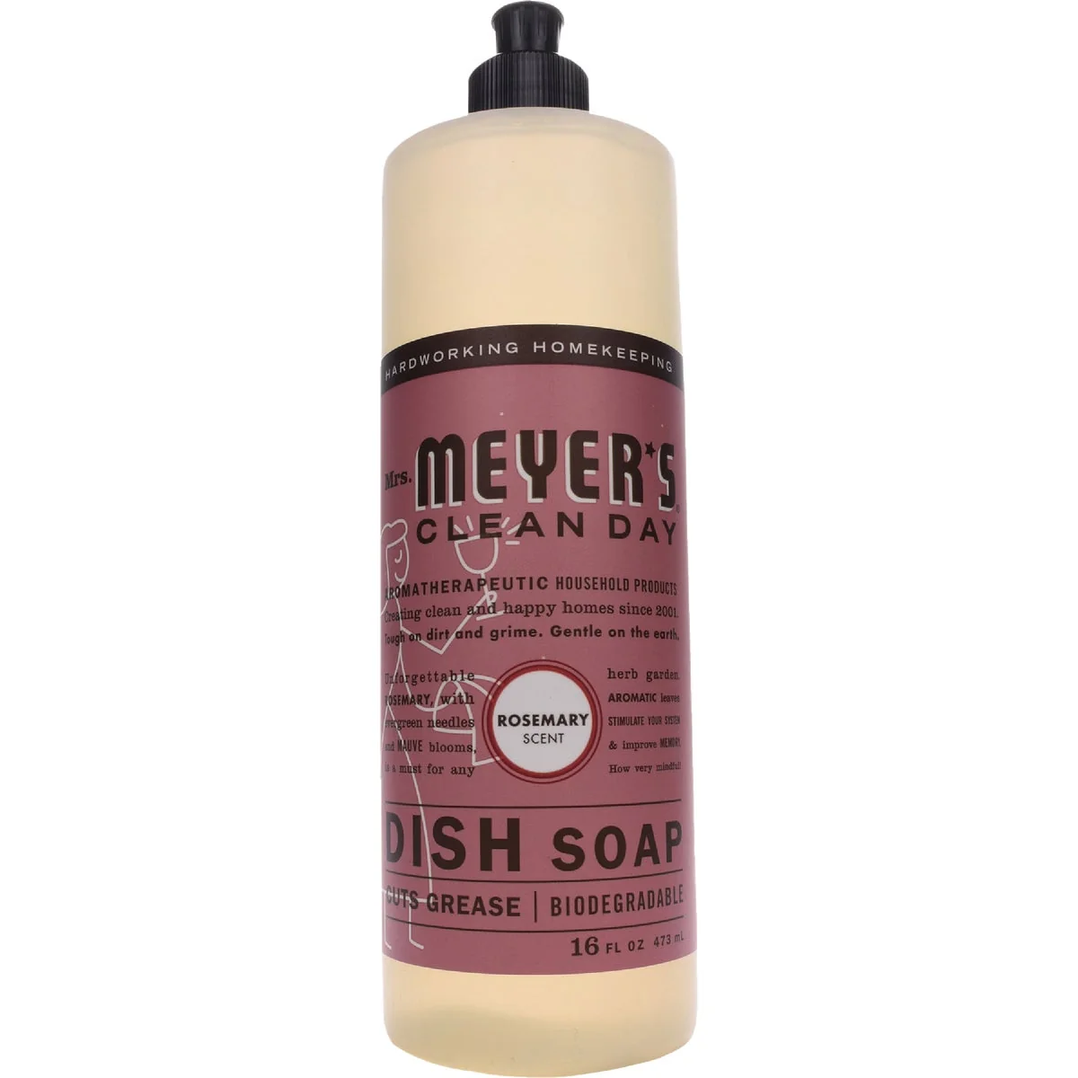 Innovative Mrs. Meyer's Clean Day 16 Oz. Rosemary Scent Liquid Dish Soap User-Friendly
