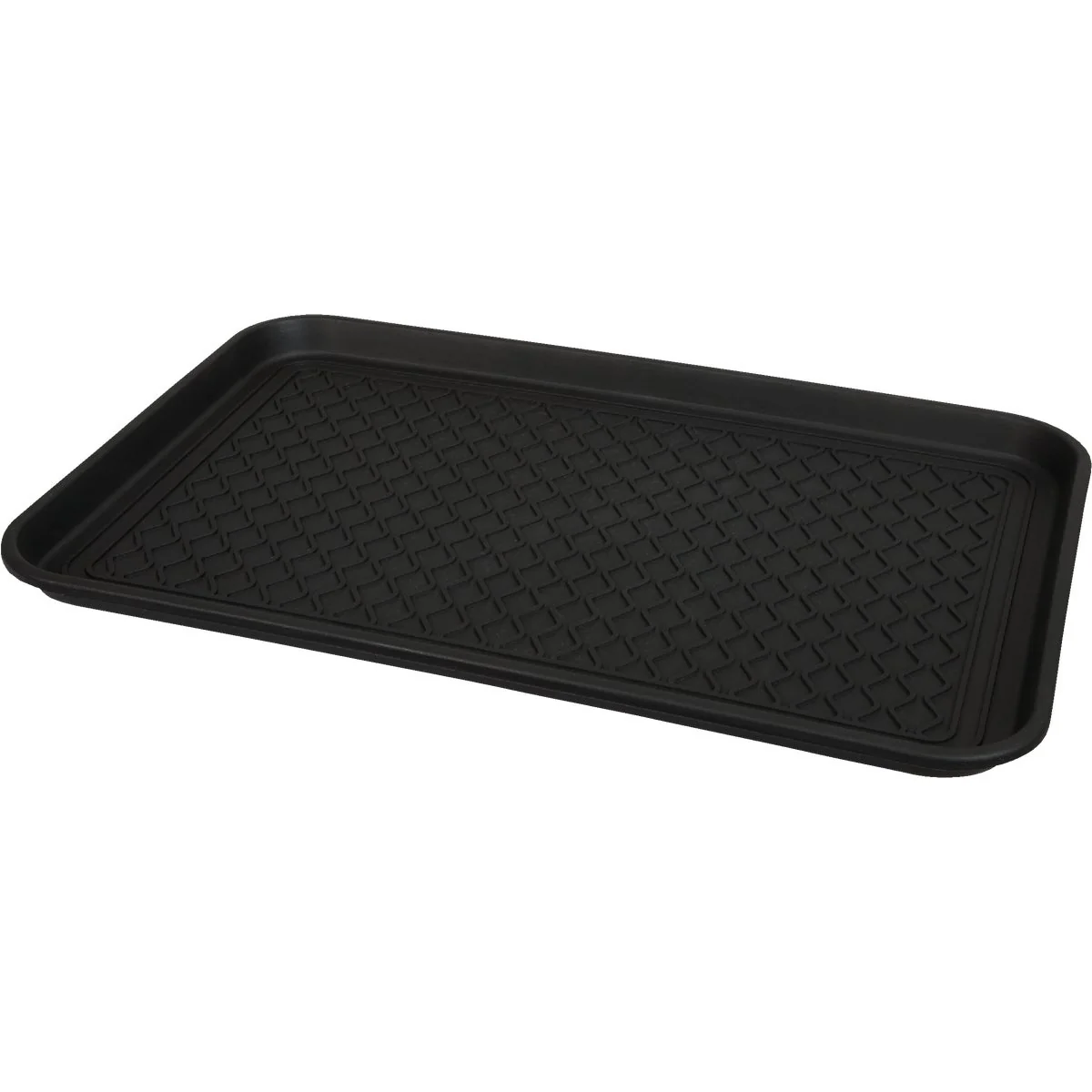 Crafted 15.75 In. x 23.5 In. Black Recycled Plastic Rectangular Boot Tray User-Friendly