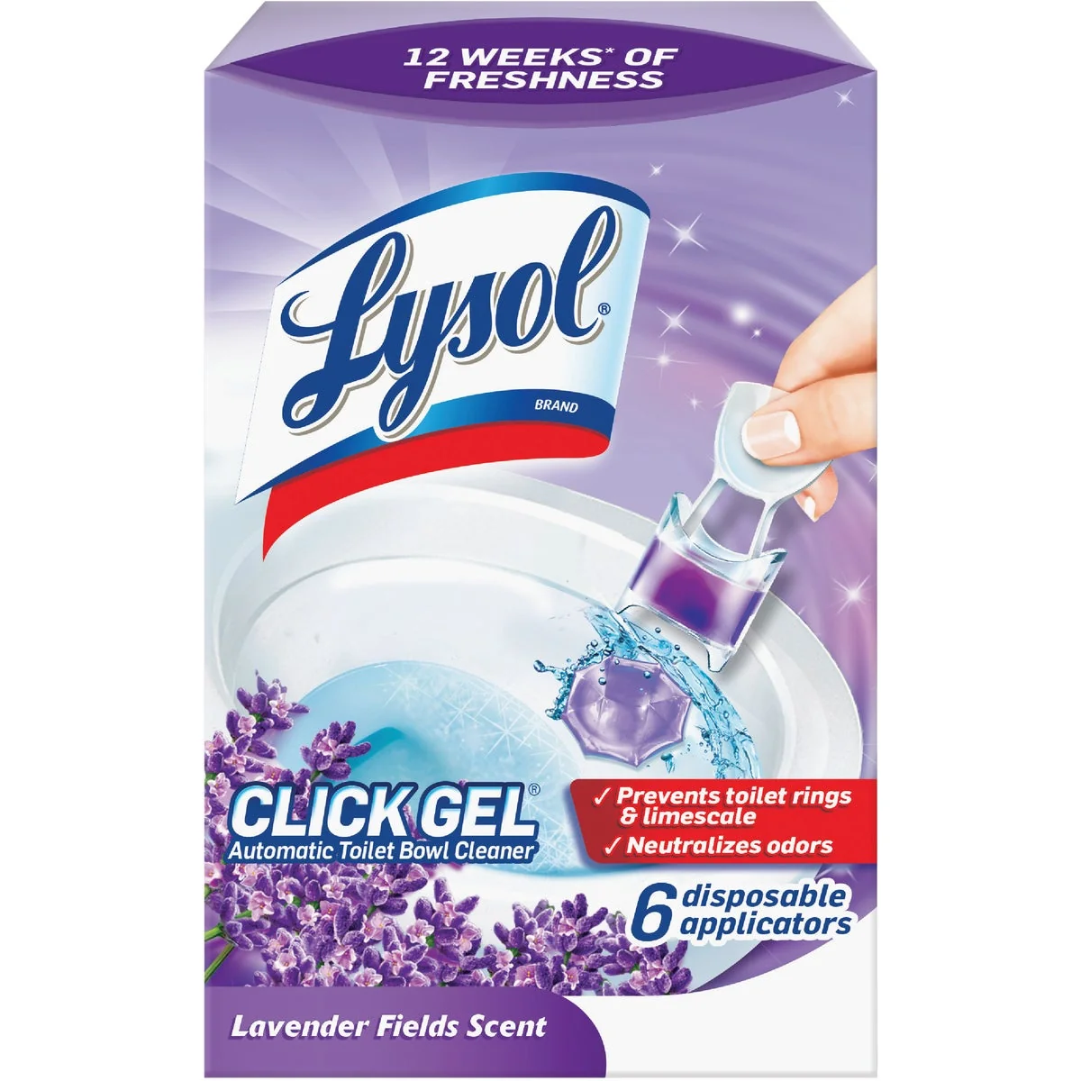 Environmentally Friendly Lysol Click Gel Lavender Automatic Toilet Bowl Cleaner 6-Pack Traditional
