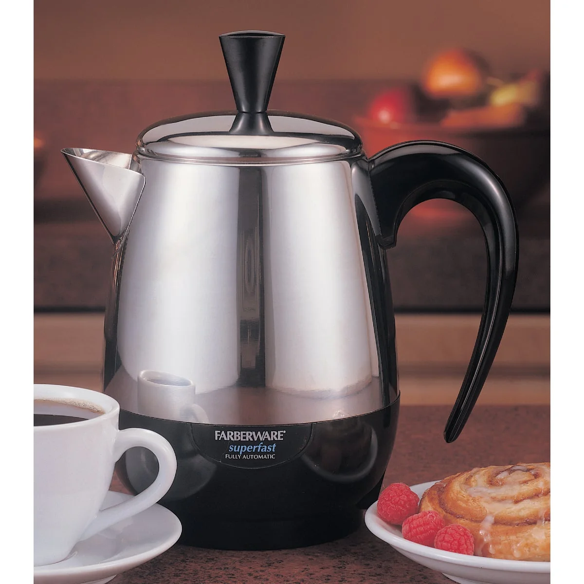Elegant Farberware 4 Cup Stainless Steel Coffee Percolator Practical