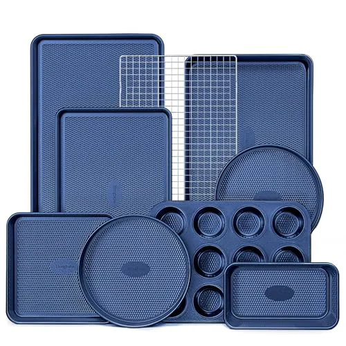 Sophisticated 9 Piece Baking Pans Set Nonstick 9 Count Top-Quality