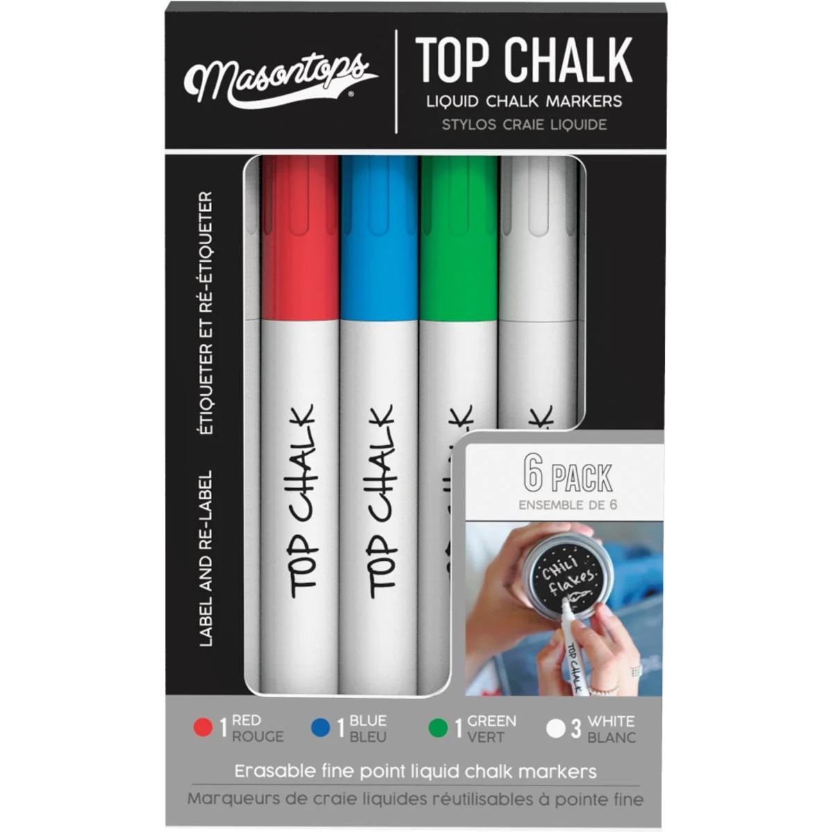 Fashionable Masontops Liquid Chalk for Canning Lids 6-Count Environmentally Friendly