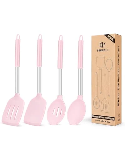 Unique Pack of 4 Silicone Cooking Utensils Set 4 Count Superior