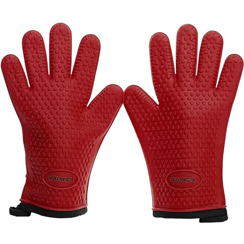 Fashionable Silicone Smoker BBQ Gloves 2 Count Secure