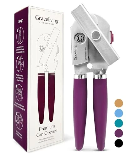World-Class Heavy Duty Manual Can Opener with Magnetic Lid Lifter Unique