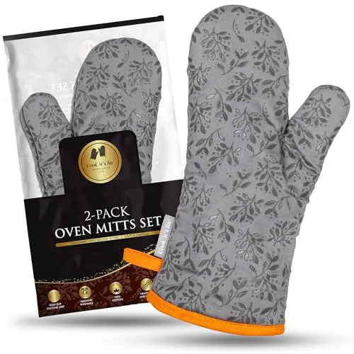 High-End Premium Heat Resistant Oven Mitts 2 Count Exceptional