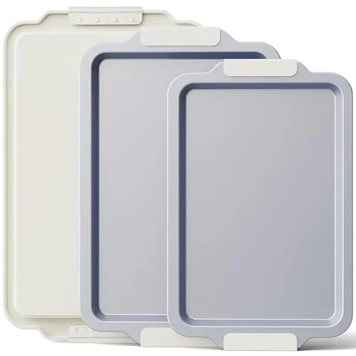 Premium Non Stick Ceramic Baking Sheet Pan Set of 3 3 Count Genuine