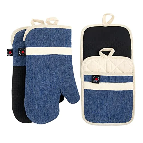 High-Grade Oven Mitts and PotHolders Sets 16 Ounce Green