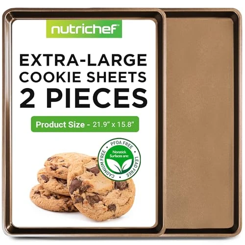 Casual 2 Piece Nonstick XL Cookie Sheets for Baking 2 Count Breathable