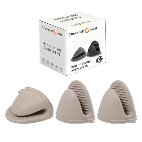 Reliable Silicone Oven Mitts Heat Resistant 3 Pair Mini Pot Pinch Grip 6 Count Relaxed