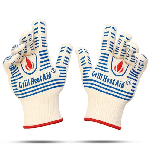 Environmentally Friendly Grill Gloves Heat Proof for Men Grilling BBQ Heat Resistant Gloves 2 Count Reliable