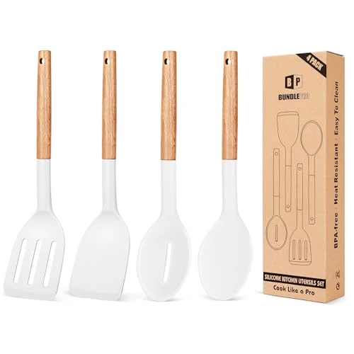 Sophisticated Pack of 4 Silicone Cooking Utensils Set 4 Count Powerful