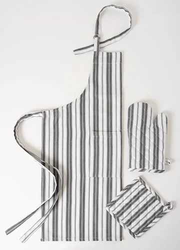 Powerful 1 Oven Mitt 1 PotHolder 1 Kitchen Apron Set Expertly Made