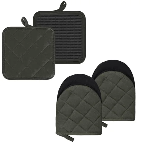 Quality Oven Mitts and Pot Holders Set 5.99 Count Dependable