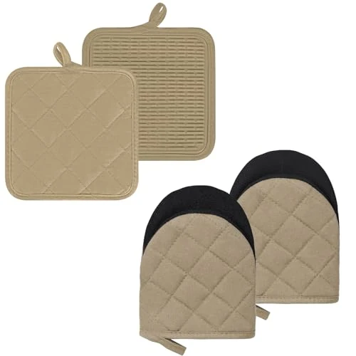 Fine Oven Mitts and Pot Holders Set 4 Count Stylish