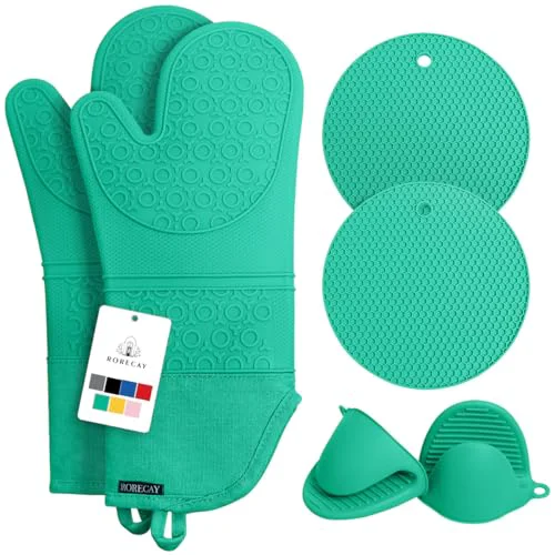 Contemporary Silicone Oven Mitts and Pot Holders Sets Specialty