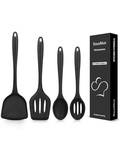 Exclusive 4 Pcs Silicone Kitchen Utensils Set 4 Count Soft