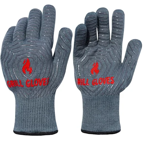 Soft BBQ Gloves Oven Gloves 1472℉ Extreme Heat Resistant 2 Count Secure