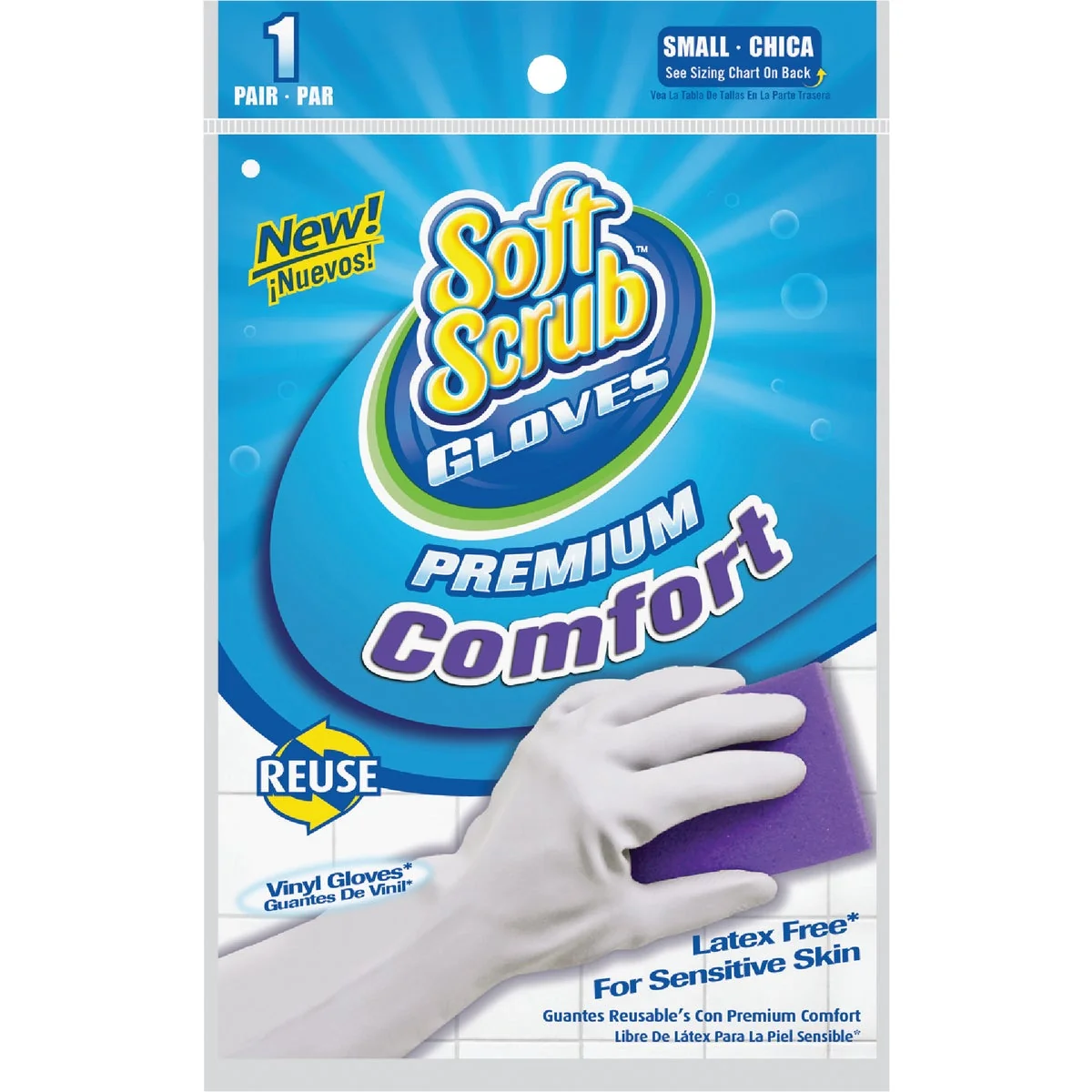 Fine Crafted Soft Scrub Small Premium Comfort Vinyl Rubber Glove High-Grade