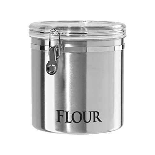 Prestigious Jumbo 8 Stainless Steel Flour Clamp Canister First-Class