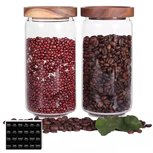Environmentally Friendly Borosilicate Glass Kitchen Jars 2 Count Traditional