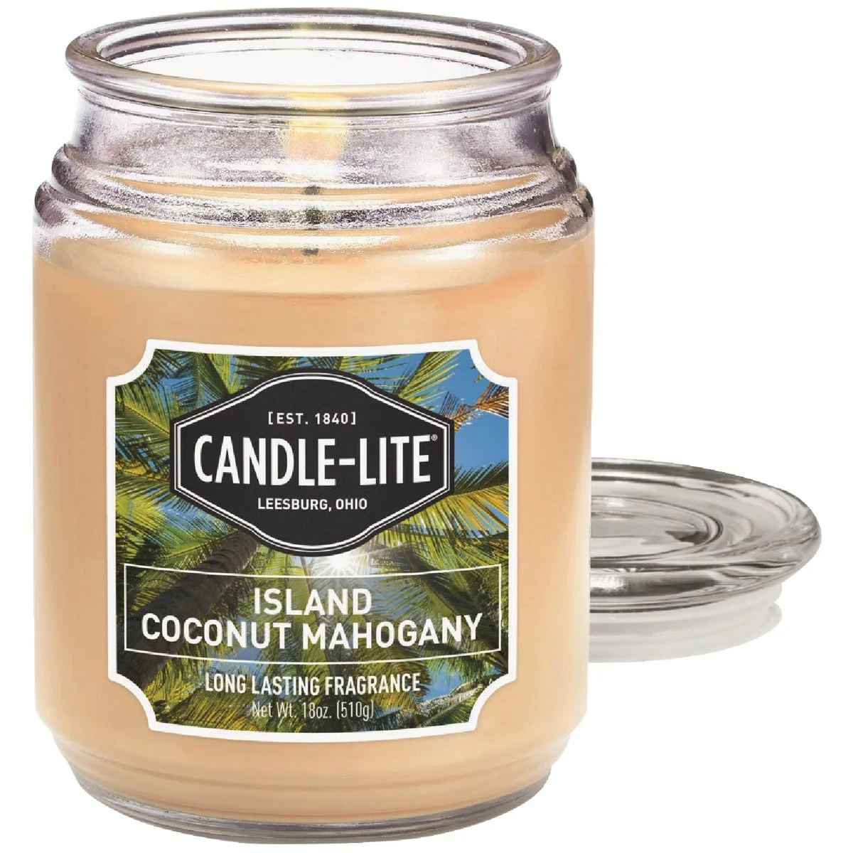 Consistent Candle Lite 18 Oz. Everyday Island Coconut Mahogany Jar Candle Responsible