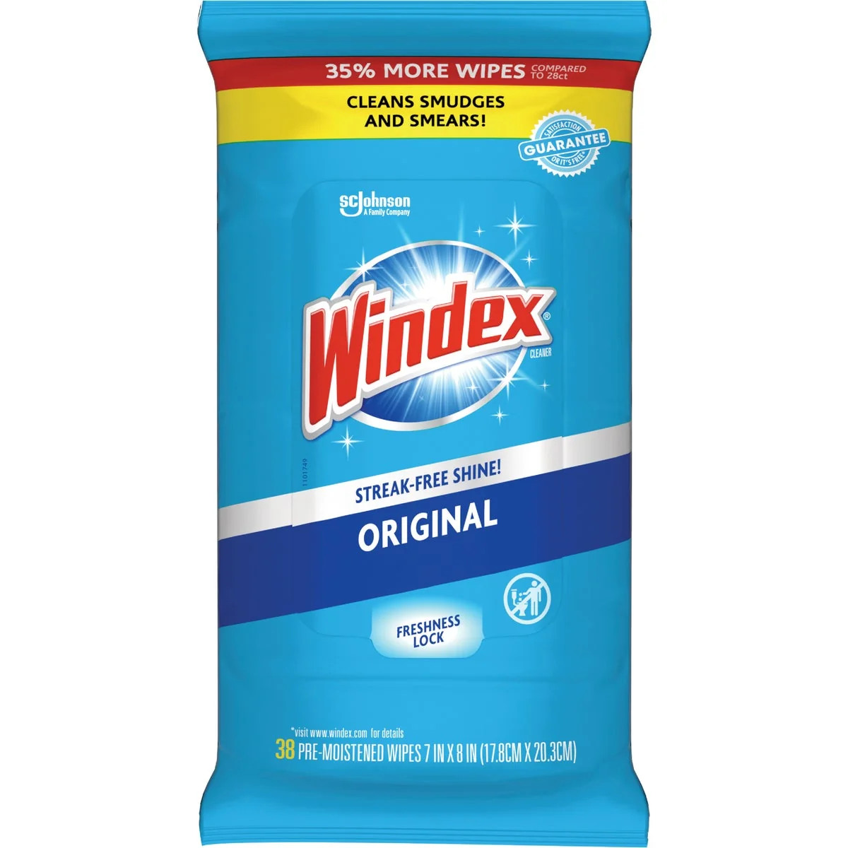 Professional Windex Glass Cleaner Wipes 38-Count Traditional