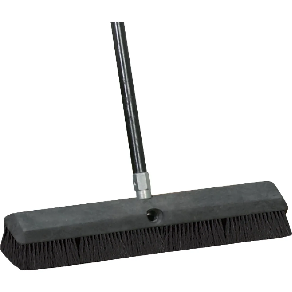 Fast Do it 18 In. W. x 60 In. L. Metal Handle Black-Fibre Border Push Broom Unique