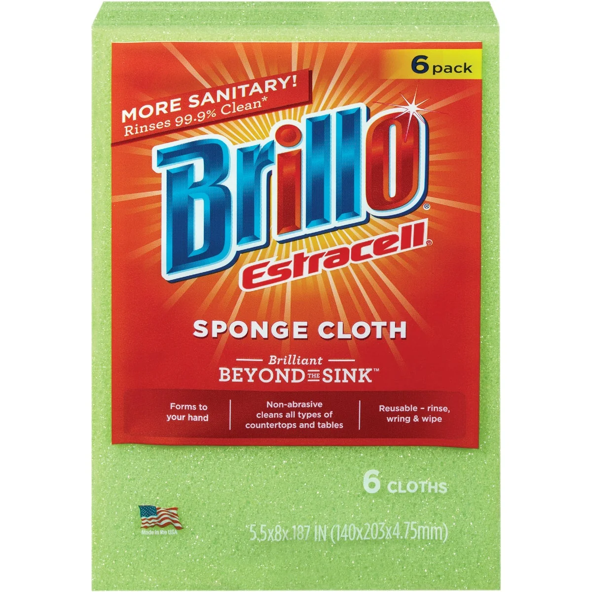 Contemporary Brillo Sponge Cloth 6-Count User-Friendly
