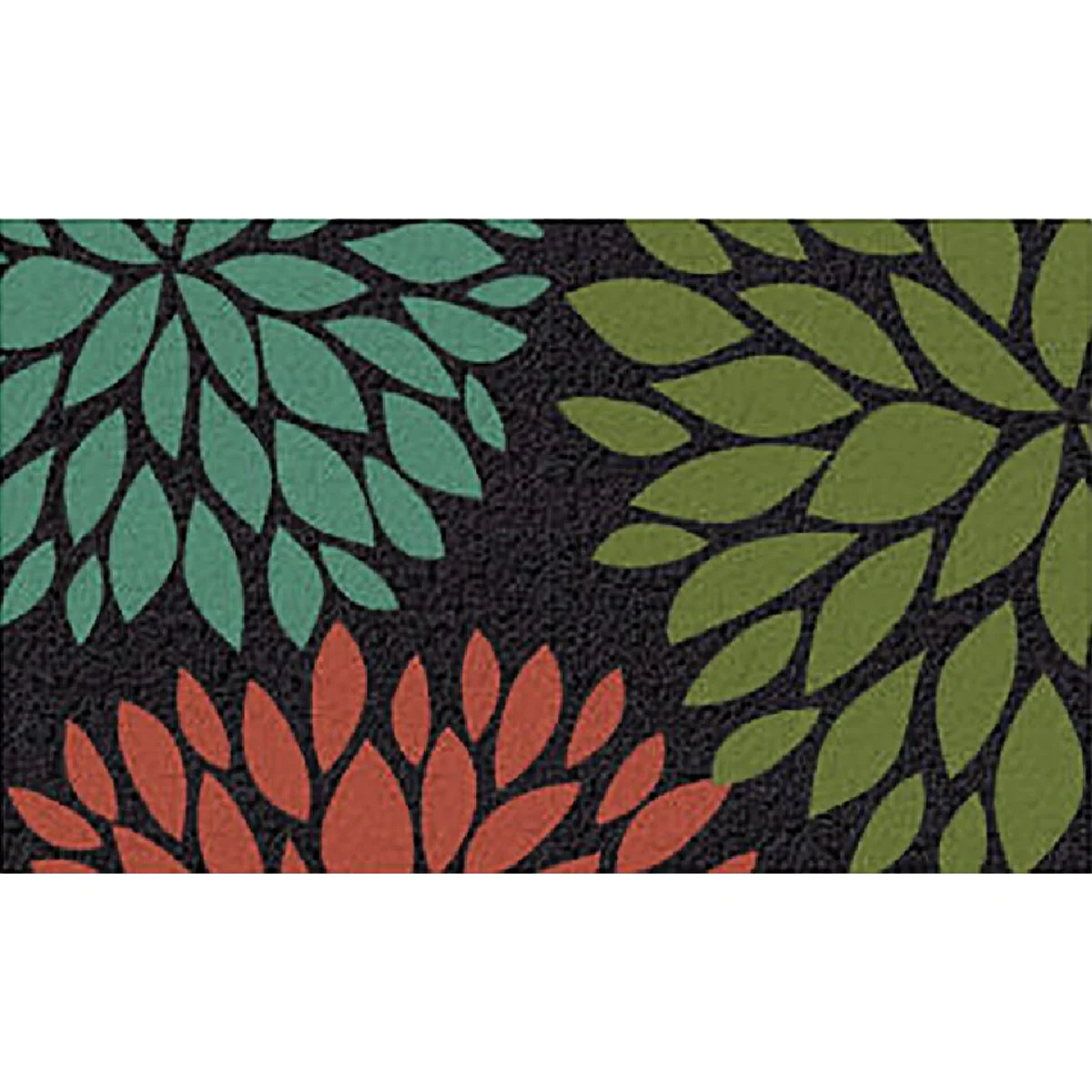 Trendy Americo Home Front Runner 18 In. x 30 In. Green Flowers Mat Natural