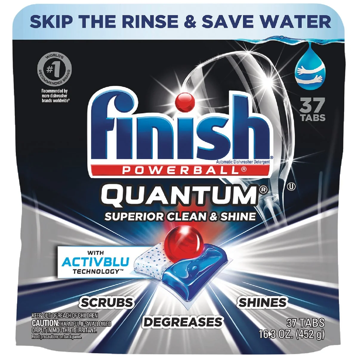 Advanced Finish Powerball Quantum Dishwasher Detergent 37-Count Exclusive