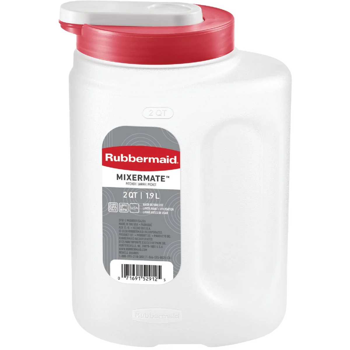 Easy-to-Use Rubbermaid 2 Qt. Mixermate Pitcher Selected