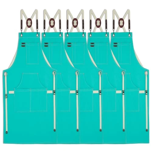 Crafted 5 Pack Kitchen Aprons Comfortable