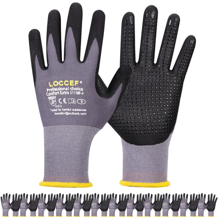 Consistent Work Gloves MicroFoam Nitrile Coated 12 Count High-Quality