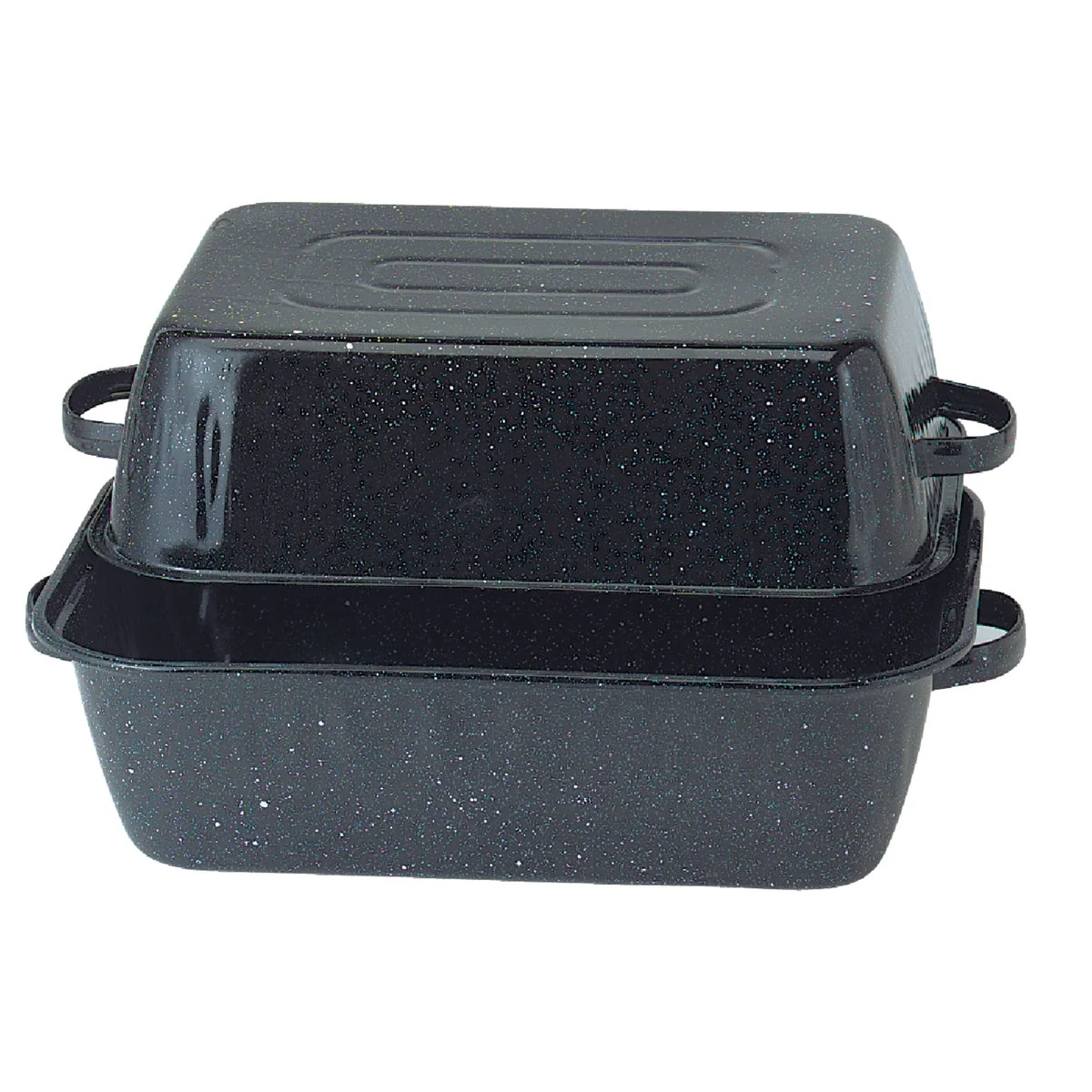 Prestigious GraniteWare 21 In. Black Covered Rectangle Roaster Professional