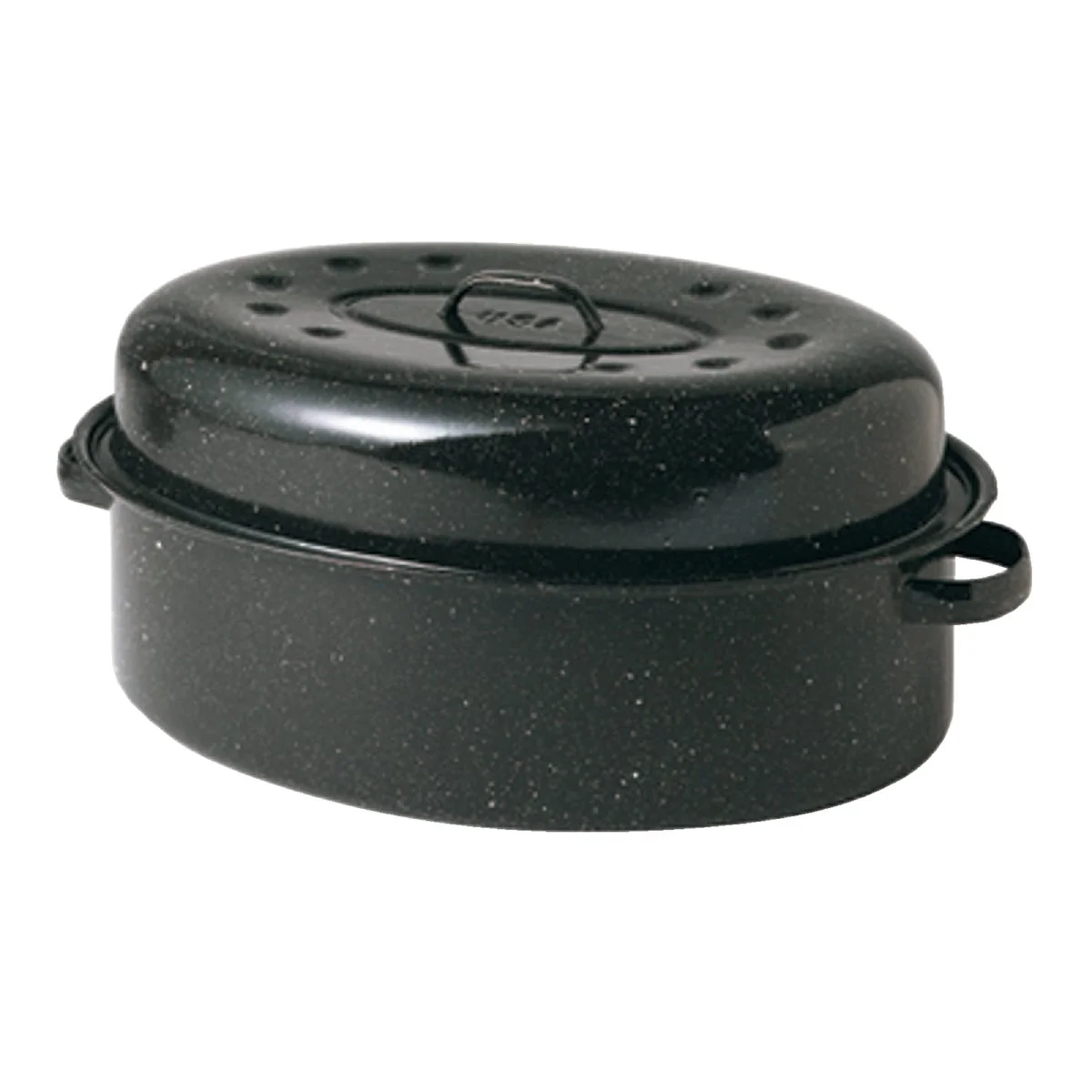 Secure GraniteWare 19 In. Black Covered Oval Roaster Comfortable
