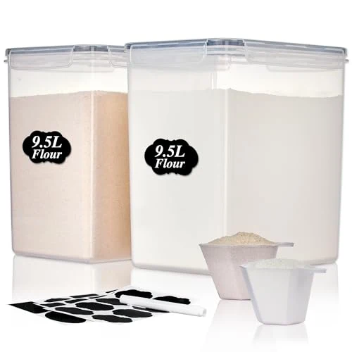 Premium Material 9.5L Flour Sugar Storage Containers 2 Count Relaxed