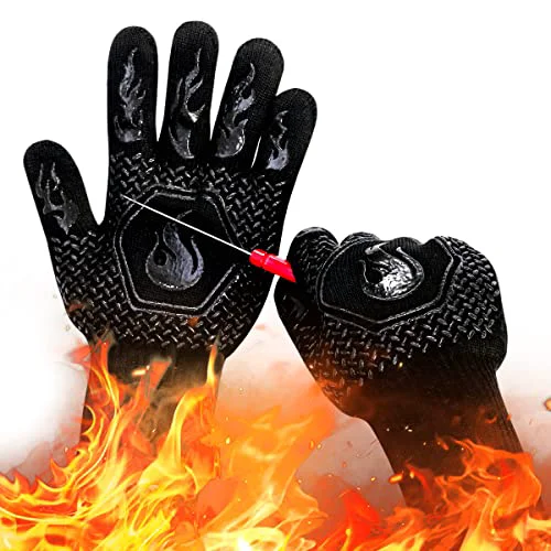 Professional BBQ Gloves 1472F Heat Resistant Non 2 Count Genuine
