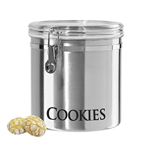 Certified Jumbo 8 Stainless Steel Cookies Clamp Canister Enhanced