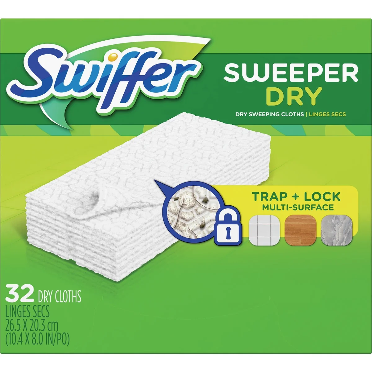 Enhanced Swiffer Sweeper Dry Cloth Mop Refill 32-Count Classic