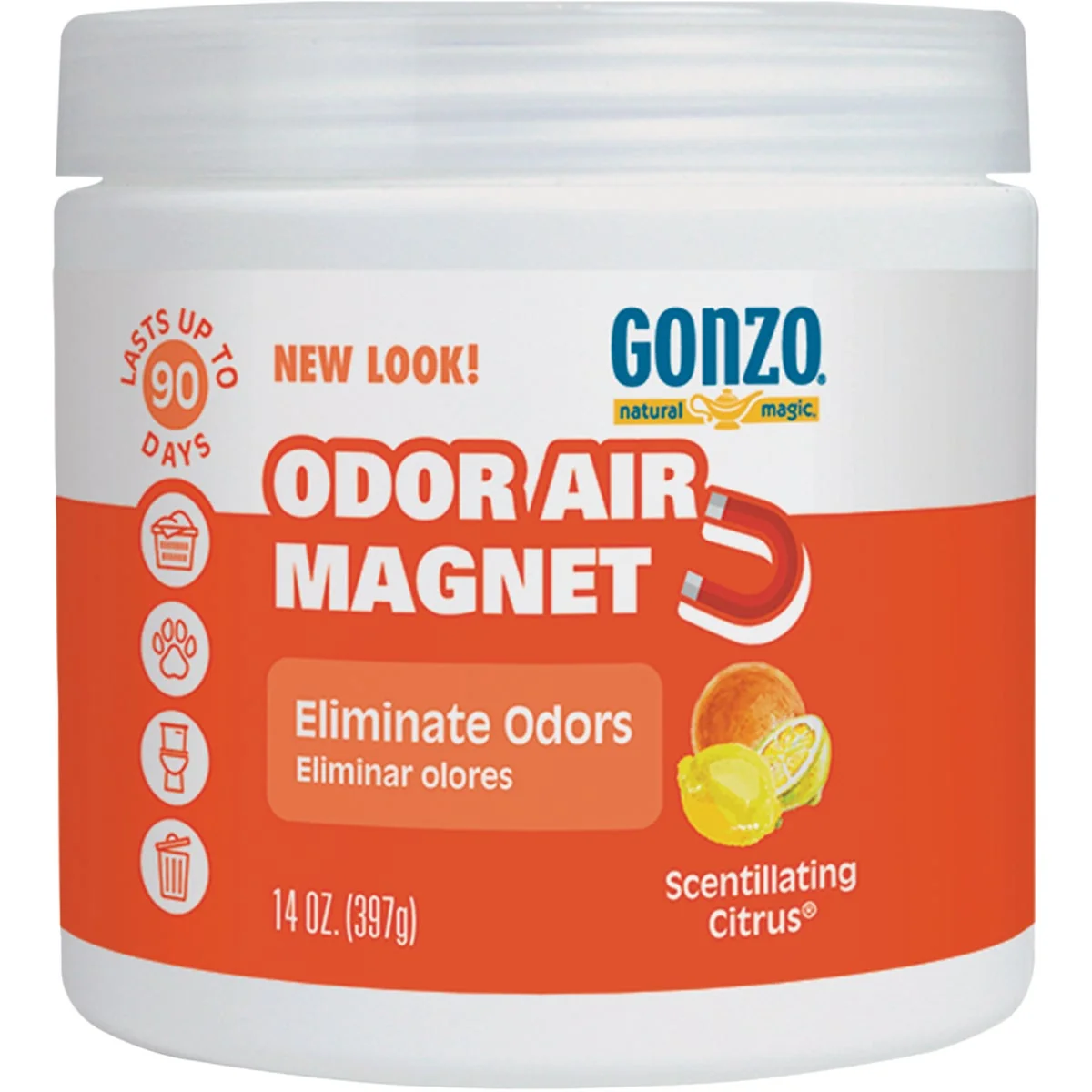 Consistent Gonzo Natural 14 Oz.. Citrus Gel Air Freshener Convenient