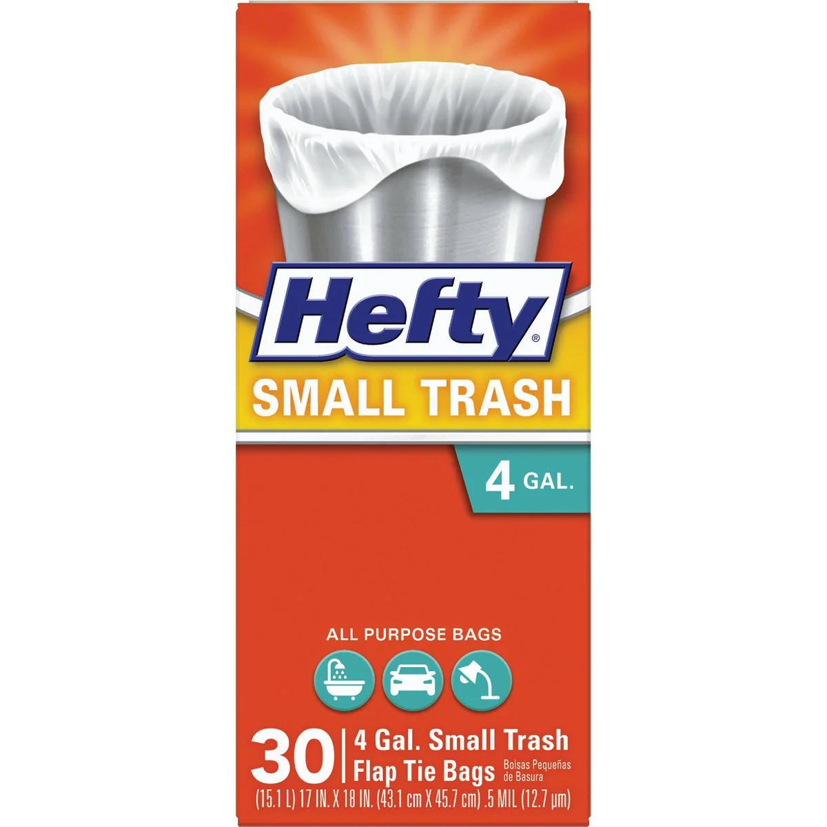 Secure Hefty 4 Gal. Small White Trash Bag 30-Count Proven