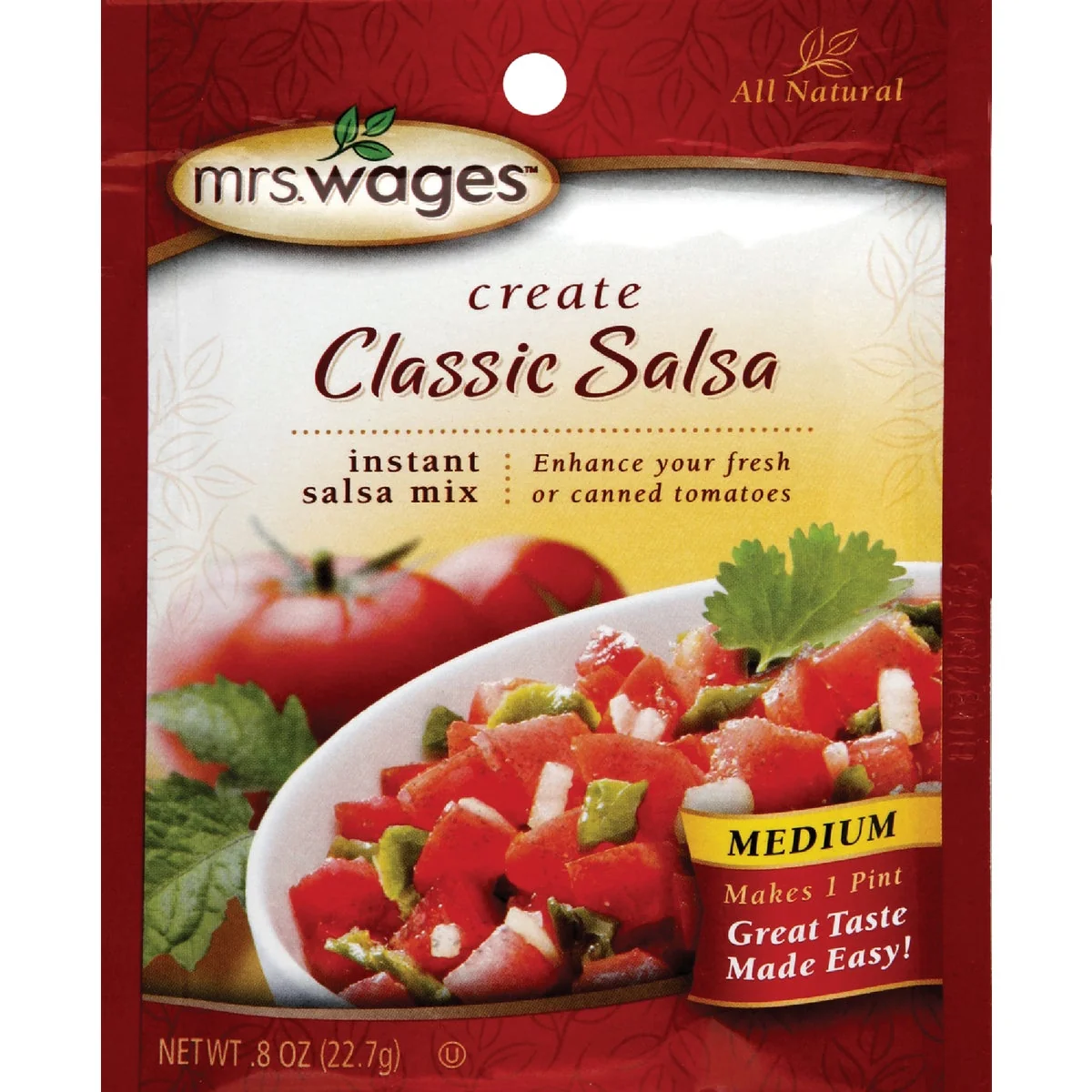 Certified Mrs. Wages 0.8 Oz. Salsa Tomato Mix Versatile