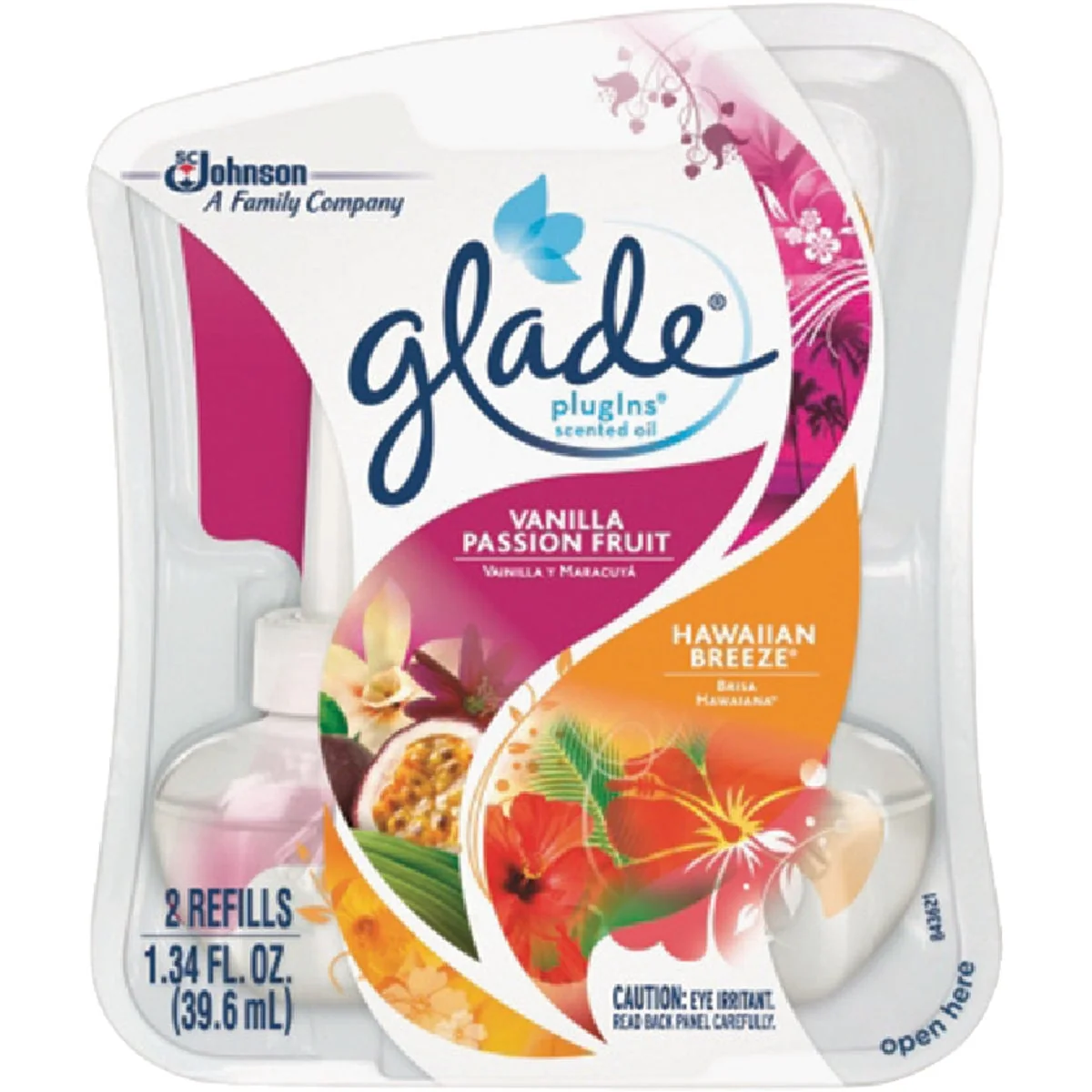 Secure Glade PlugIns Passion Fruit Hawaiian Breeze Scented Oil Air Freshener Refill 2-Count Long-Lasting